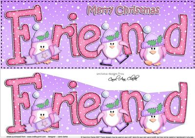 Large Dl Christmas Friend Penguins 3D Decoupage