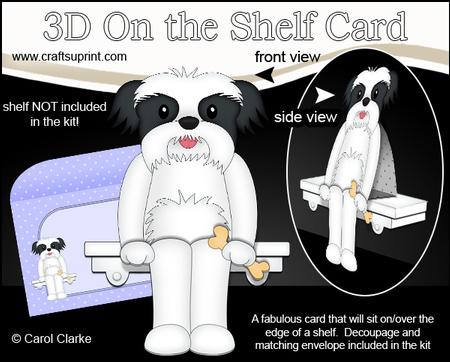 3D on the Shelf Card Kit - Little Shih Tzu Dog Duke