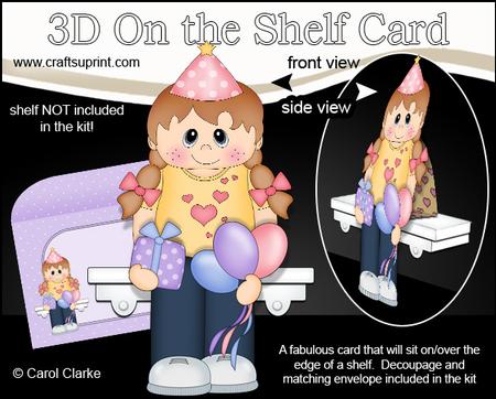 3D on the Shelf Card Kit - Little Party Girl Layla
