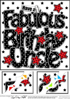 8 x 8 Birthday Uncle Scalloped Corner Topper