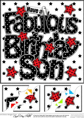 8 x 8 Birthday Son Scalloped Corner Topper