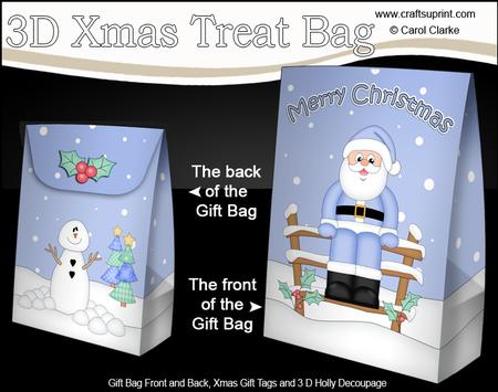 3D Christmas Santa Gift Bag Mini Kit