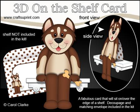 3D on the Shelf Card Kit - Little Husky Dog Biscuit
