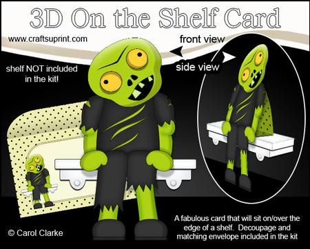 3D on the Shelf Card Kit - Little Halloween Zombie Decay