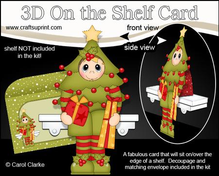 3D on the Shelf Card Kit - Little Christmas Tree Fancy Dress