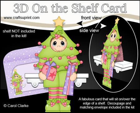 3D on the Shelf Card Kit - Little Christmas Tree Fancy Dress