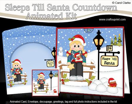 3D Christmas Jumper Girl Sleeps Till Santa Countdown Card