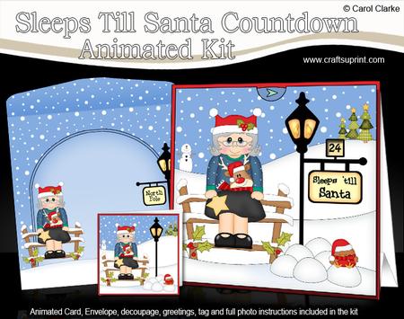 3D Xmas Jumper Old Woman Sleeps Till Santa Countdown Card