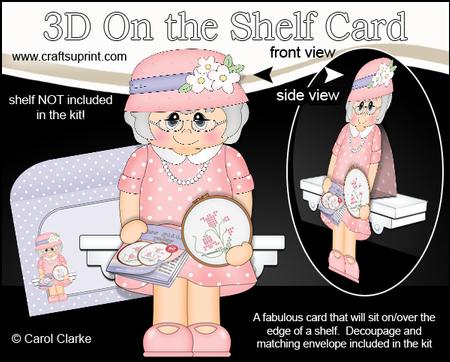 3D on the Shelf Card Kit - Gossip Galz - Cross Stitch Kath