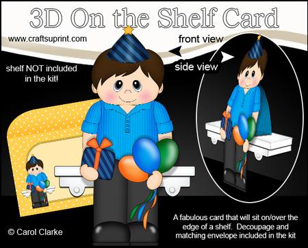 3D on the Shelf Card Kit - Little Party Man Aiden