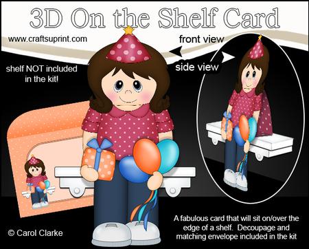 3D on the Shelf Card Kit - Little Party Lady Alexa