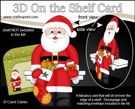 3D on the Shelf Card Kit - Santa's Christmas Stocking