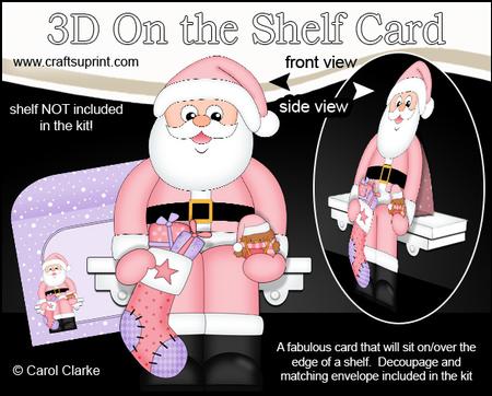 3D on the Shelf Card Kit - Santa's Christmas Stocking
