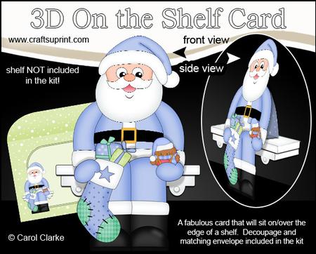 3D on the Shelf Card Kit - Santa's Christmas Stocking