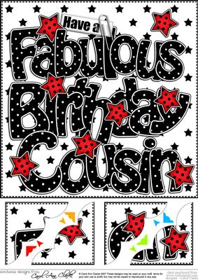 8 x 8 Birthday Cousin Scalloped Corner Topper