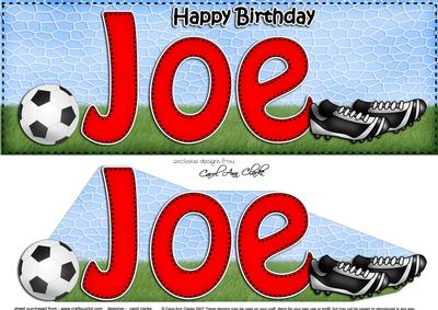 Large Dl Birthday Joe Football Card & 3D Decoupage