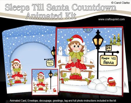 3D Little Christmas Fairy Sleeps Till Santa Countdown Card