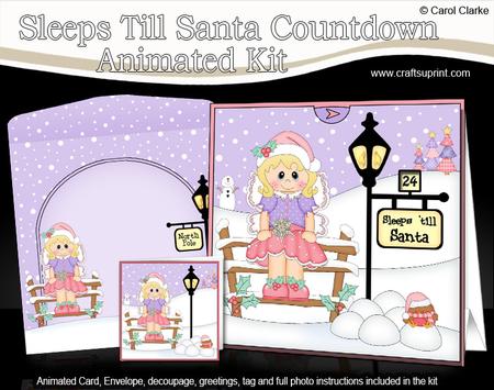 3D Little Christmas Fairy Sleeps Till Santa Countdown Card