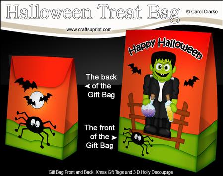 3D Little Halloween Monster Frankie Gift Bag Mini Kit
