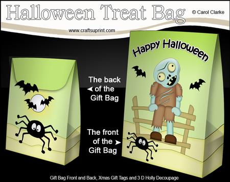 3D Little Halloween Zombie Scream Gift Bag Mini Kit