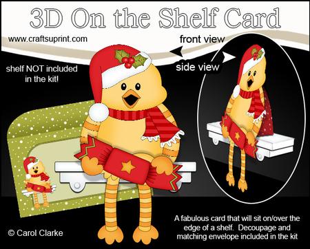 3D on the Shelf Card Kit - Little Christmas Quackers