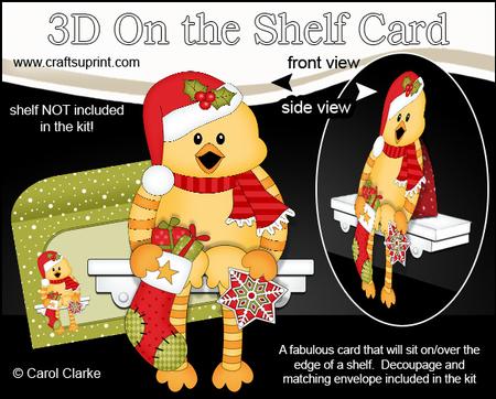 3D on the Shelf Card Kit - Little Christmas Quackers
