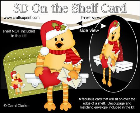 3D on the Shelf Card Kit - Little Christmas Quackers