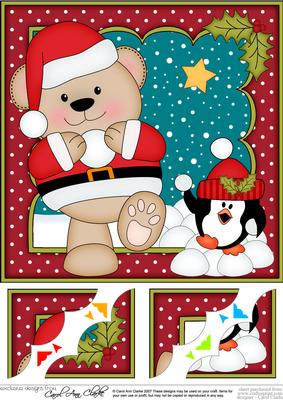 8 x 8 Christmas Livvy Bear Snowball Fight
