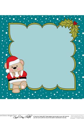 8 x 8 Christmas Livvy Bear Snowball Fight Insert