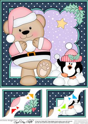 8 x 8 Christmas Livvy Bear Snowball Fight