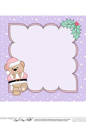 8 x 8 Christmas Livvy Bear Snowball Fight Insert