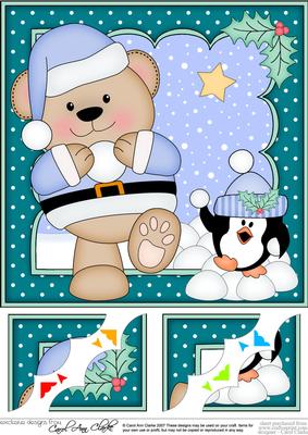 8 x 8 Christmas Livvy Bear Snowball Fight
