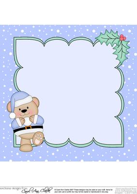8 x 8 Christmas Livvy Bear Snowball Fight Insert