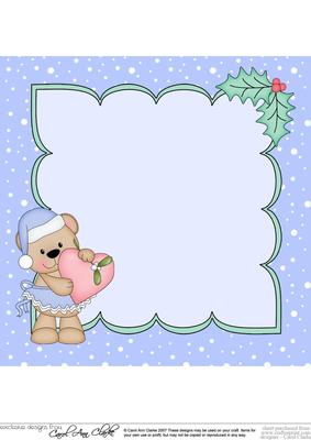 8 x 8 Christmas Livvy Bear's Heart Insert