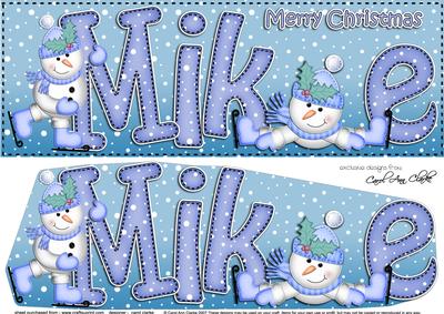 Large Dl Christmas Mike Snowmen 3D Decoupage