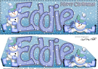 Large Dl Christmas Eddie Snowmen 3D Decoupage