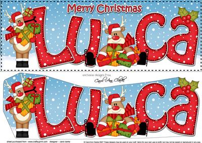 Large Dl Christmas Luca Rudolph 3D Decoupage