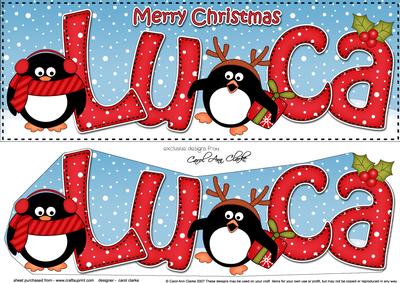 Large Dl Christmas Luca Penguins 3D Decoupage