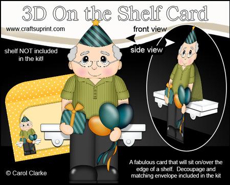 3D on the Shelf Card Kit - Little Party Old Man Mason