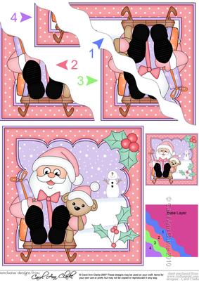 Christmas Sledging Santa Wavy Corner Side Stacker