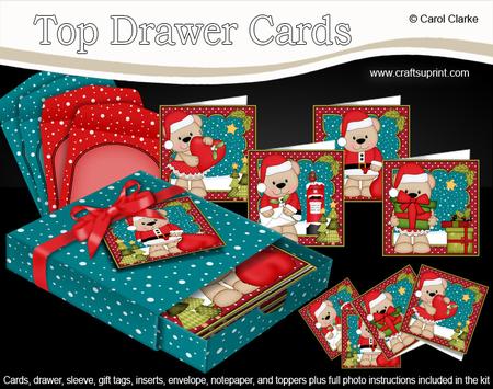 3D Christmas Livvy Bear Top Drawer Cards Bumper Kit