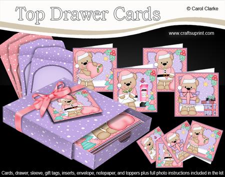 3D Christmas Livvy Bear Top Drawer Cards Bumper Kit