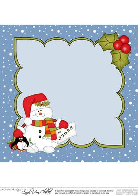 8 x 8 Christmas Snowman Oli's Santa Letter Insert