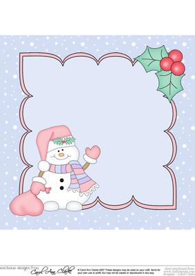 8 x 8 Christmas Snowman Oli's Santa Sack Insert