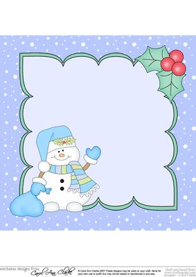 8 x 8 Christmas Snowman Oli's Santa Sack Insert