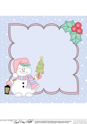 8 x 8 Christmas Snowman Oli's Santa Sack Insert