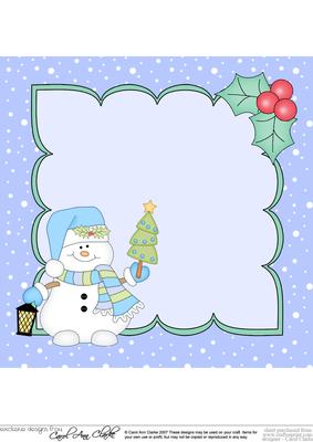 8 x 8 Christmas Snowman Oli's Santa Sack Insert
