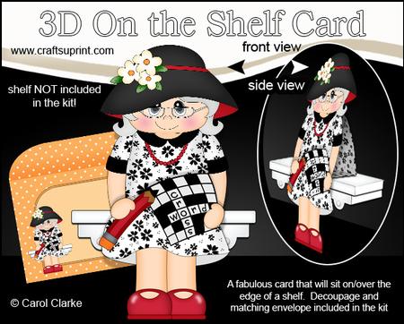 3D on the Shelf Card Kit - Gossip Galz - Crossword Cora