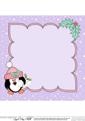 8 x 8 Christmas Pip Penguin's Letter Insert