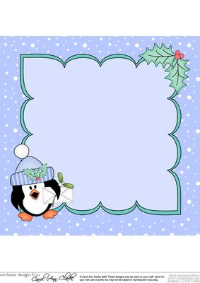 8 x 8 Christmas Pip Penguin's Letter Insert